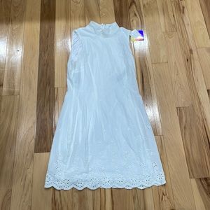Misguided High Neck Sleeveless Embroidered HemDress